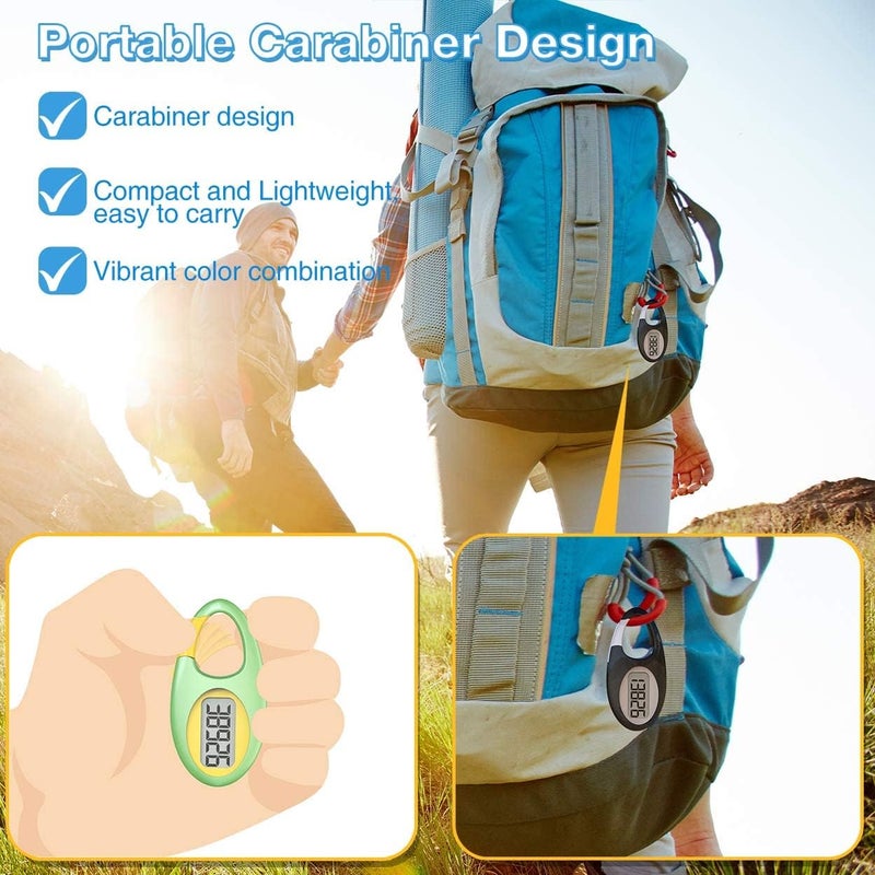 synwoo Simple 3D Step Counter, Walking Pedometer, Steps Tracker with Neck Lanyard/Carabiner for Men Women Teens Adults Seniors - Image 3